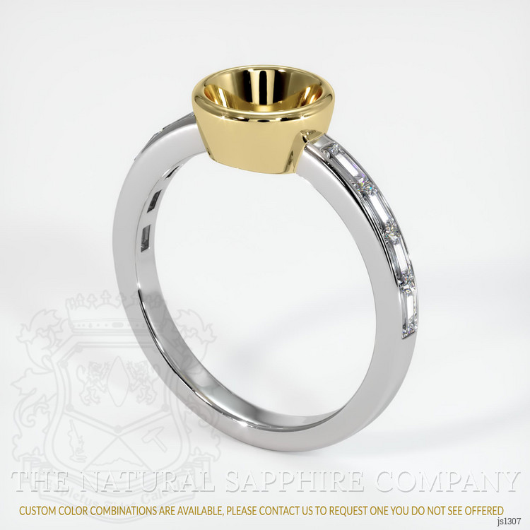 18K Yellow & White Accent Stones Ring Setting