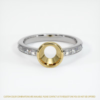 18K Yellow & White Accent Stones Ring Setting Image