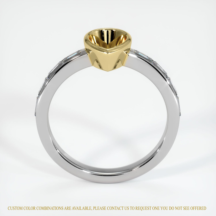 18K Yellow & White Accent Stones Ring Setting