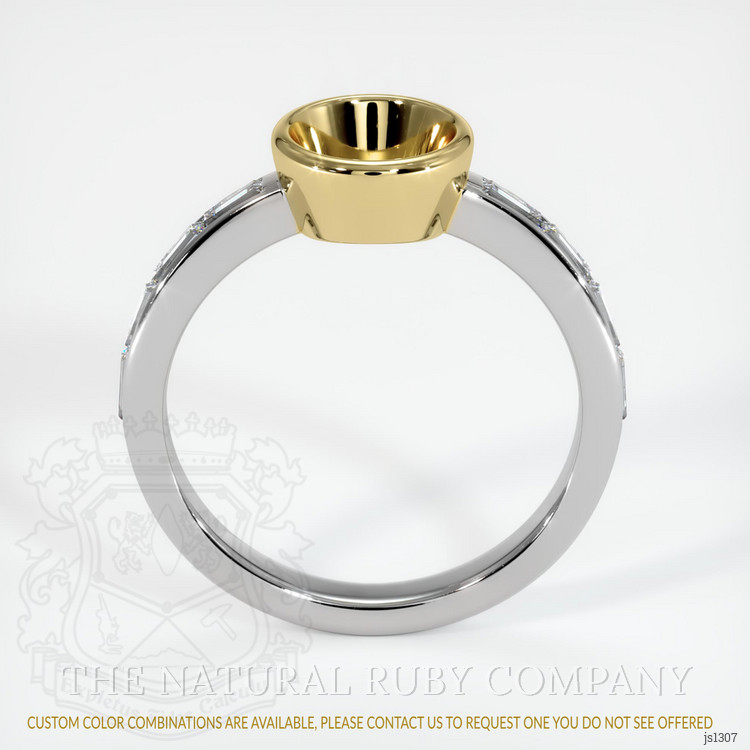 18K Yellow & White Accent Stones Ring Setting