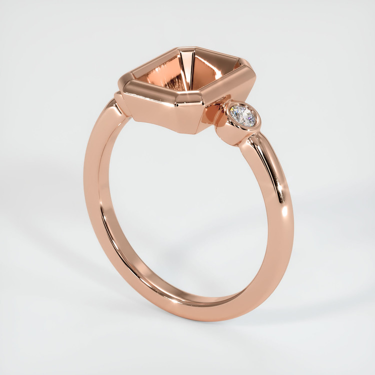 14K Rose Gold Three Stone Ring Setting