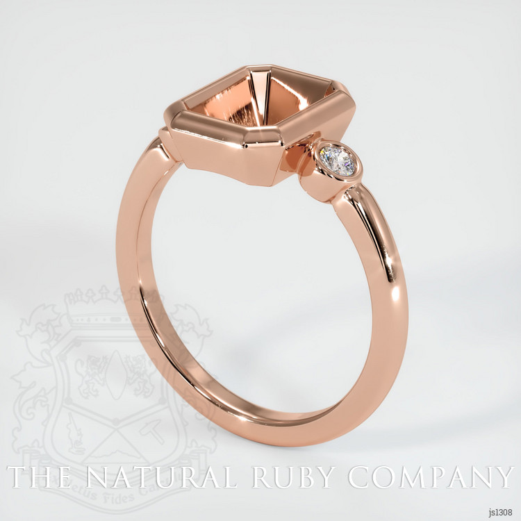 14K Rose Gold Three Stone Ring Setting