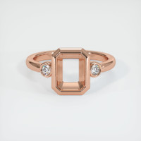 14K Rose Gold Three Stone Ring Setting Image