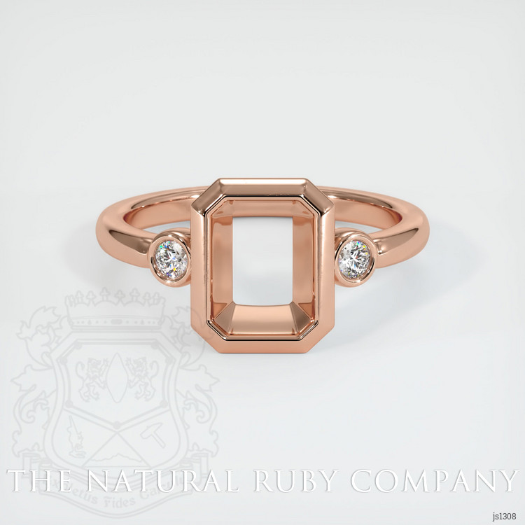 14K Rose Gold Three Stone Ring Setting