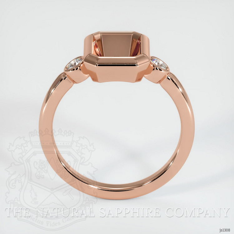 14K Rose Gold Three Stone Ring Setting