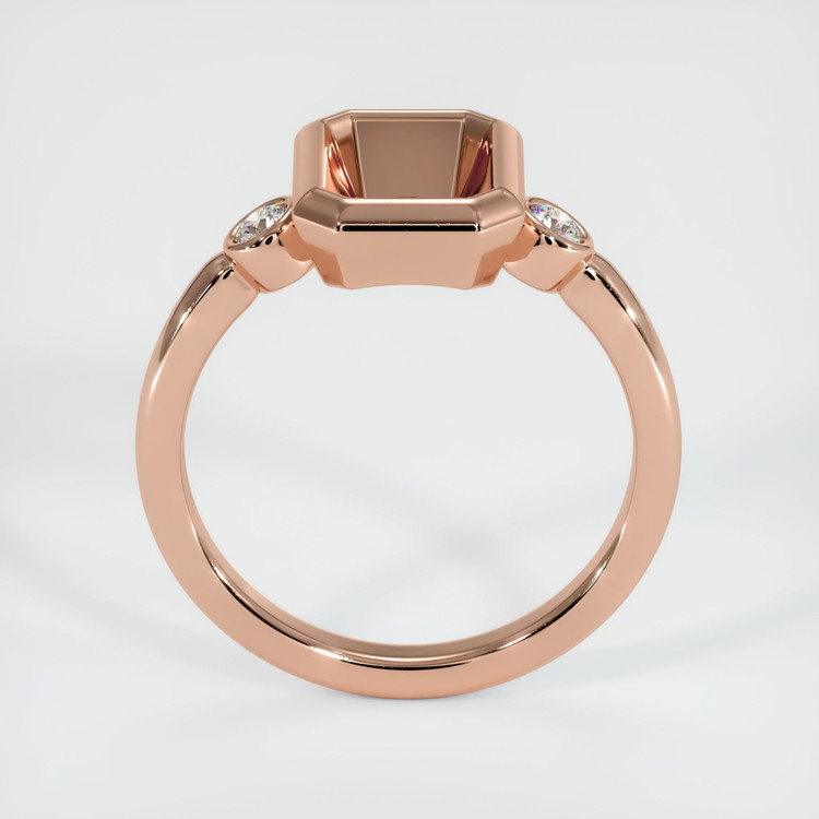 14K Rose Gold Three Stone Ring Setting