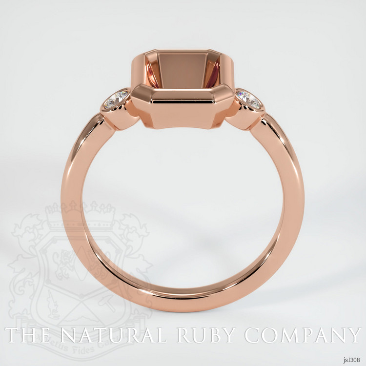 14K Rose Gold Three Stone Ring Setting