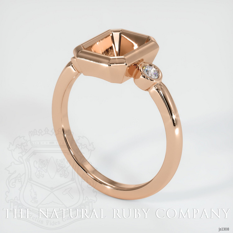 18K Rose Gold Three Stone Ring Setting