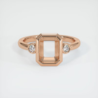 18K Rose Gold Three Stone Ring Setting Image