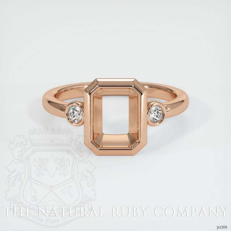 18K Rose Gold Three Stone Ring Setting