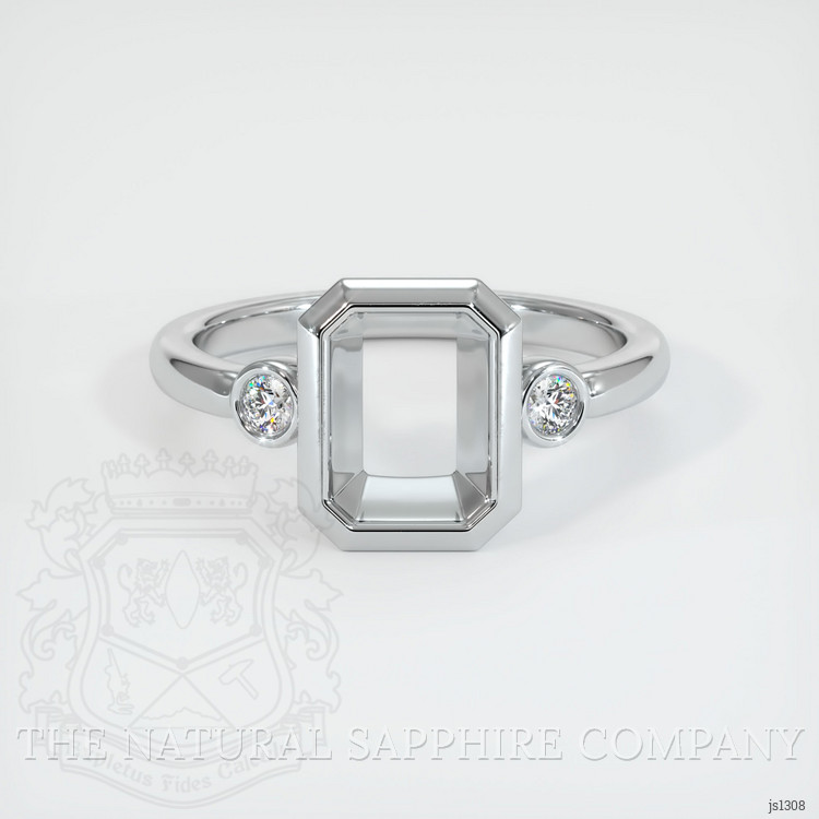 10K White Gold Three Stone Ring Setting