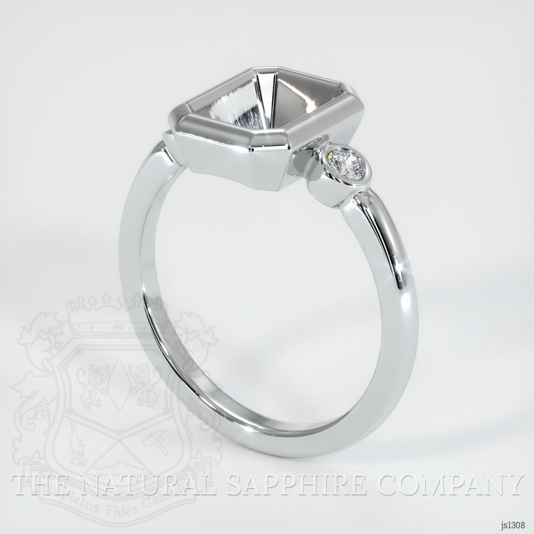 14K White Gold Three Stone Ring Setting