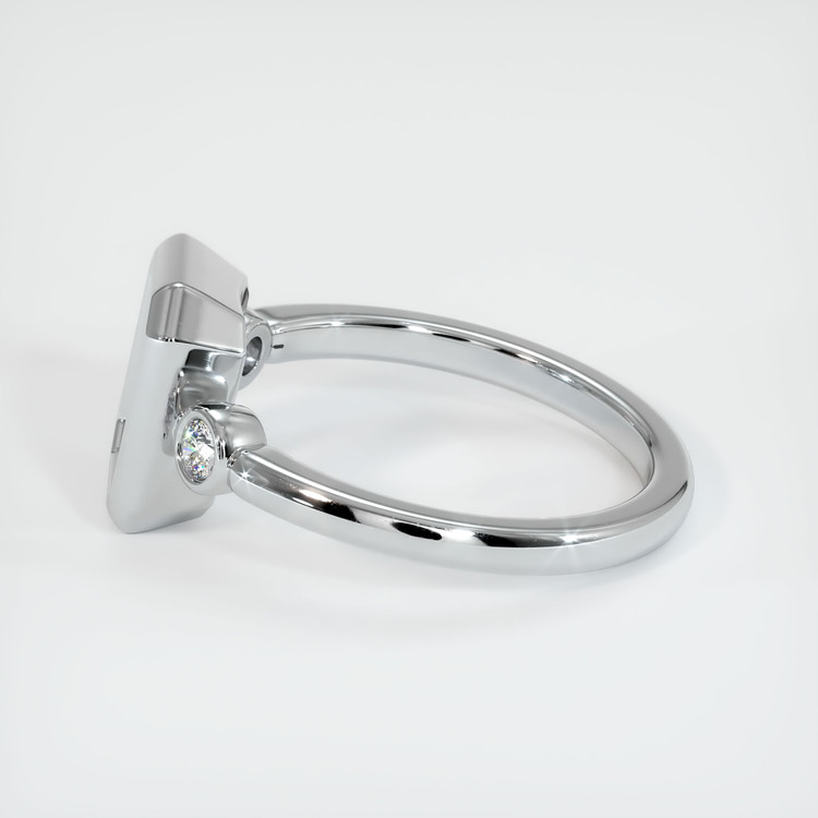 14K White Gold Three Stone Ring Setting
