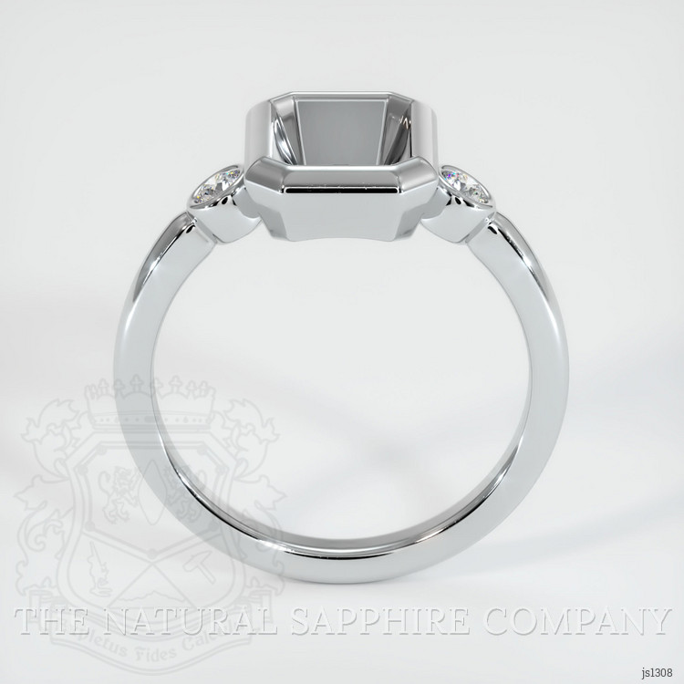 14K White Gold Three Stone Ring Setting