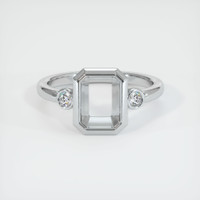 18K White Gold Three Stone Ring Setting Image