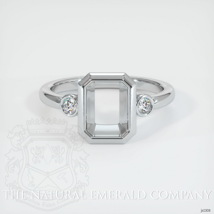 18K White Gold Three Stone Ring Setting