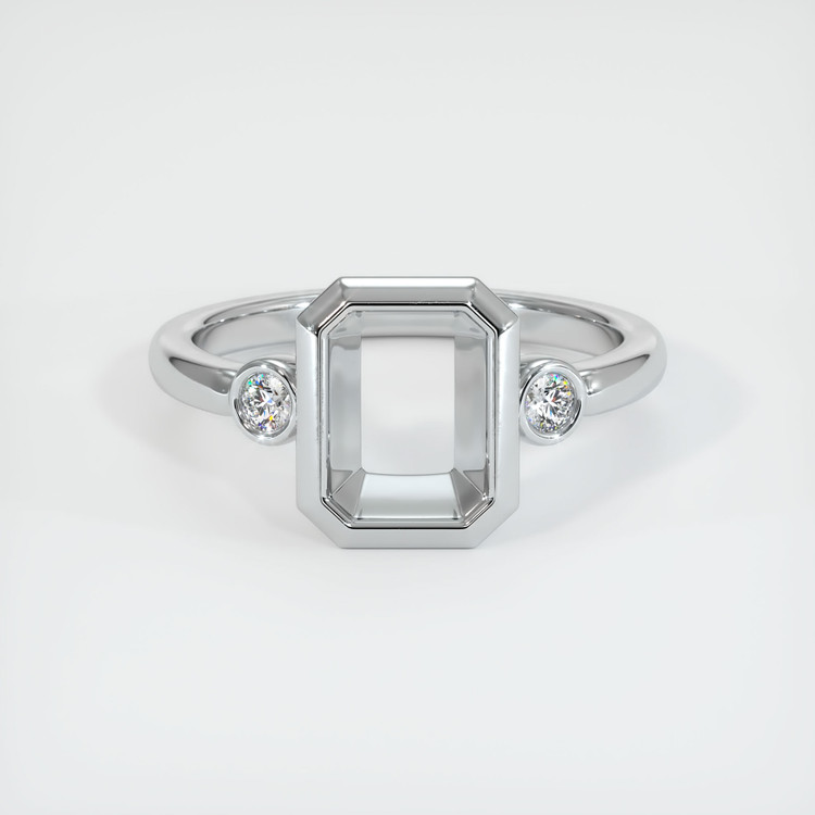 18K White Gold Three Stone Ring Setting