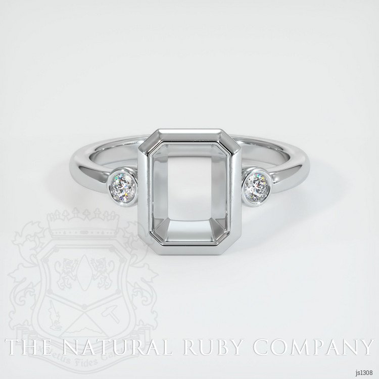 18K White Gold Three Stone Ring Setting