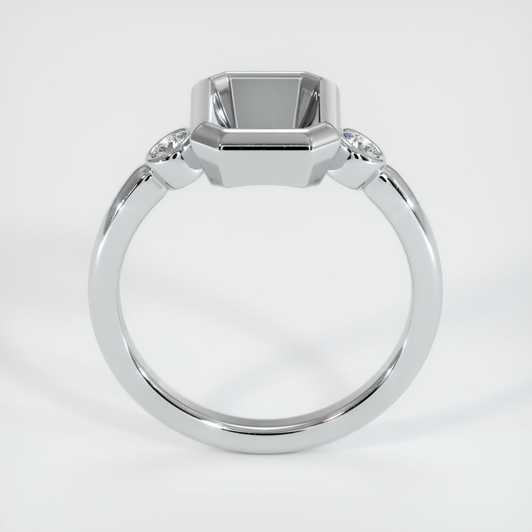 18K White Gold Three Stone Ring Setting