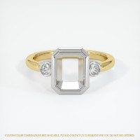 14K White & Yellow Three Stone Ring Setting Image