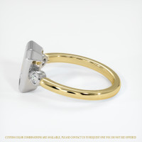 14K White & Yellow Three Stone Ring Setting Image
