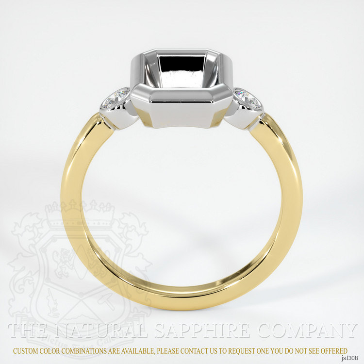 14K White & Yellow Three Stone Ring Setting