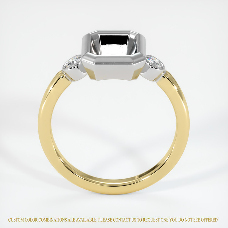 18K White & Yellow Three Stone Ring Setting