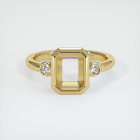 10K Yellow Gold Three Stone Ring Setting Image