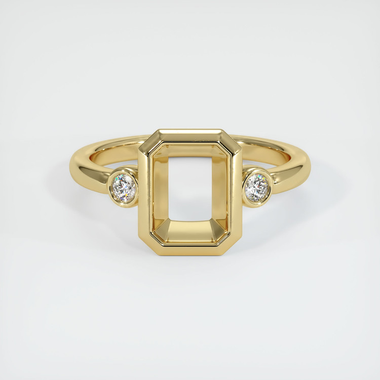 10K Yellow Gold Three Stone Ring Setting