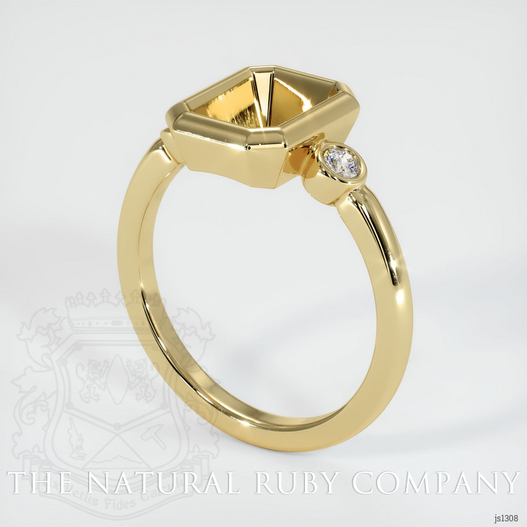 14K Yellow Gold Three Stone Ring Setting