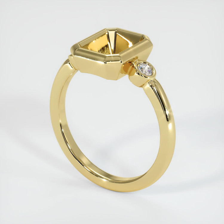 18K Yellow Gold Three Stone Ring Setting