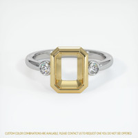 14K Yellow & White Three Stone Ring Setting Image