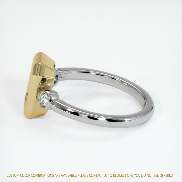 14K Yellow & White Three Stone Ring Setting