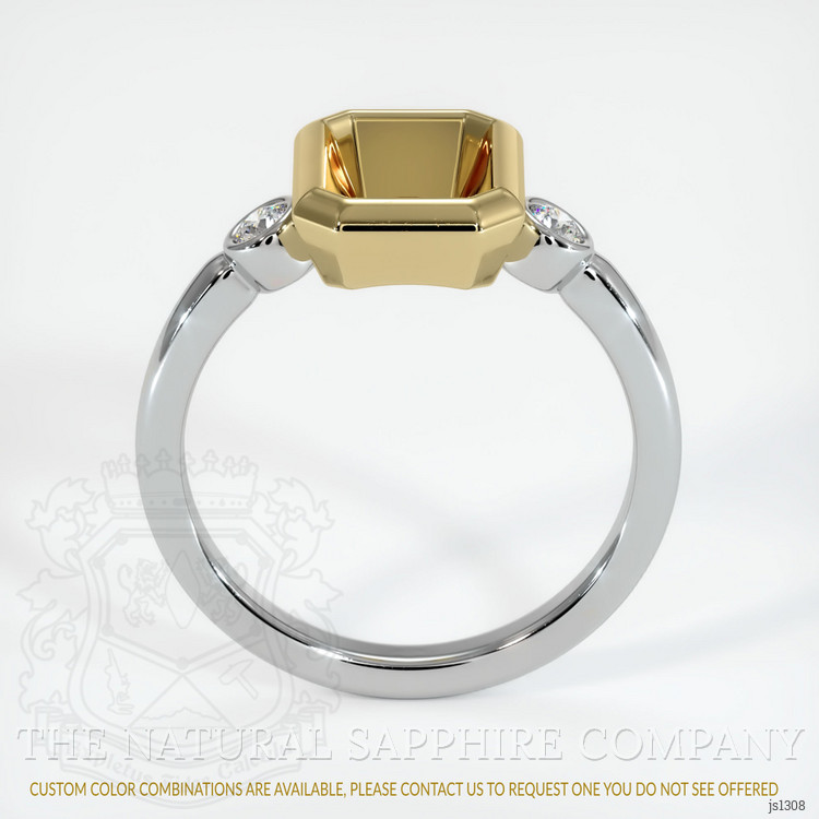 14K Yellow & White Three Stone Ring Setting