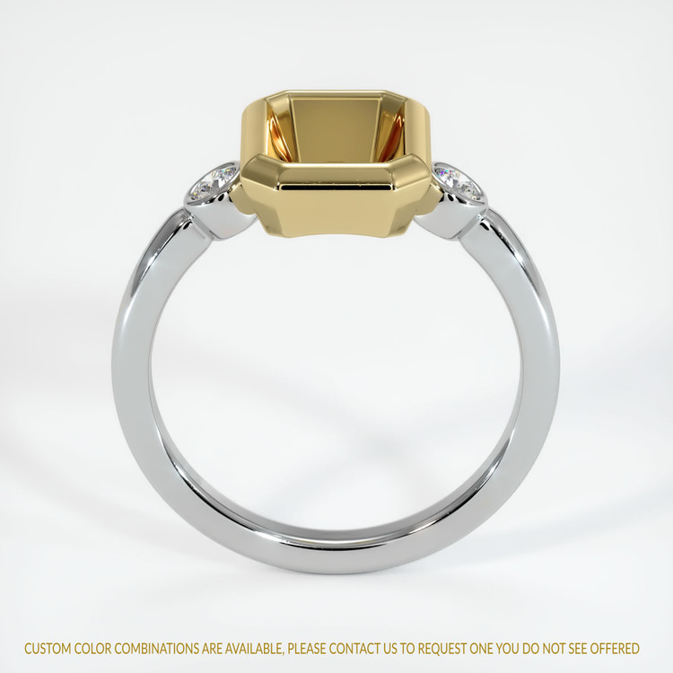 14K Yellow & White Three Stone Ring Setting