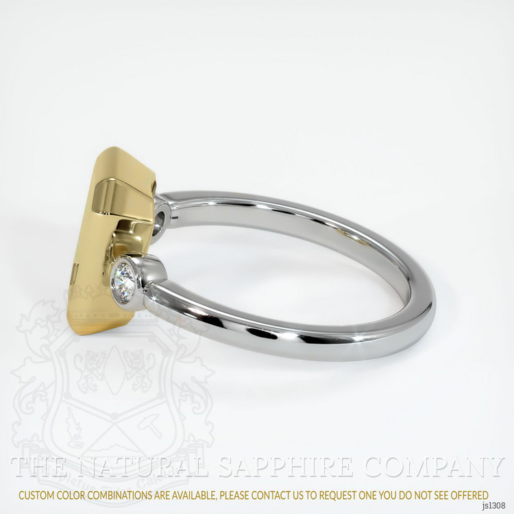 18K Yellow & White Three Stone Ring Setting