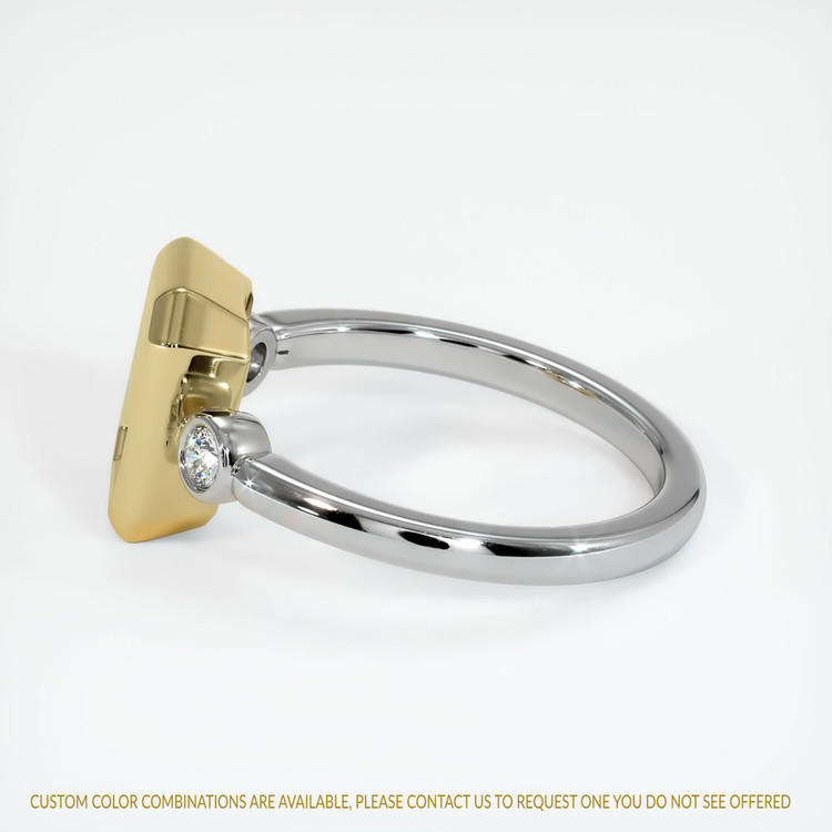 18K Yellow & White Three Stone Ring Setting