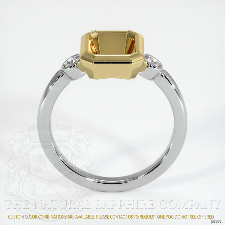 18K Yellow & White Three Stone Ring Setting