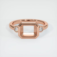 14K Rose Gold Three Stone Ring Setting Image