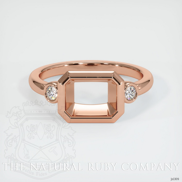 14K Rose Gold Three Stone Ring Setting