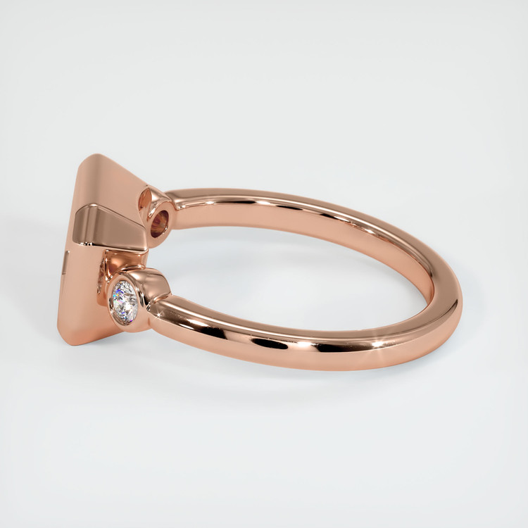 14K Rose Gold Three Stone Ring Setting