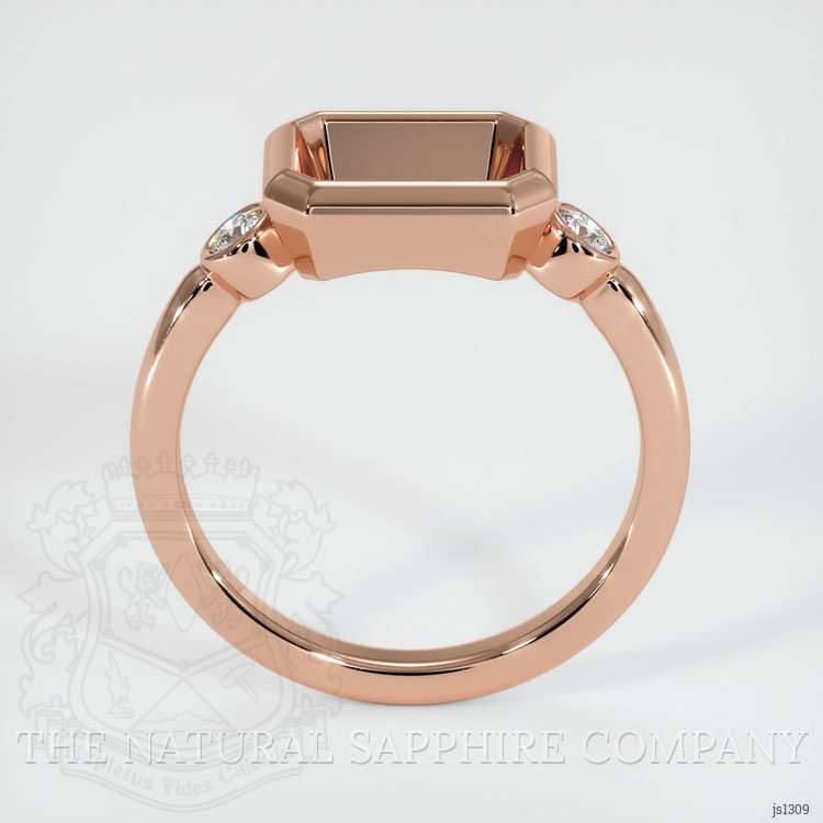 14K Rose Gold Three Stone Ring Setting