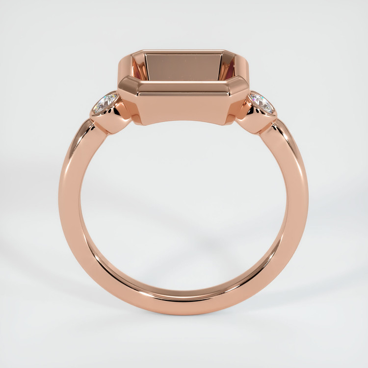 14K Rose Gold Three Stone Ring Setting
