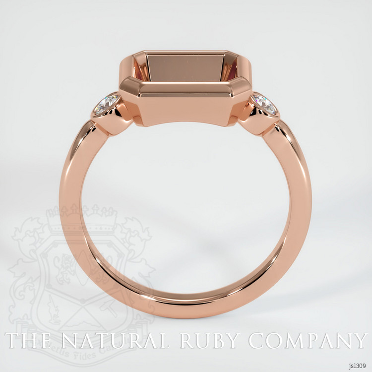 14K Rose Gold Three Stone Ring Setting