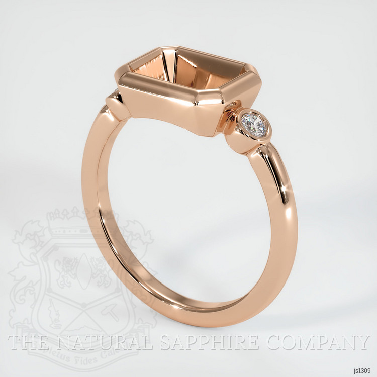 18K Rose Gold Three Stone Ring Setting