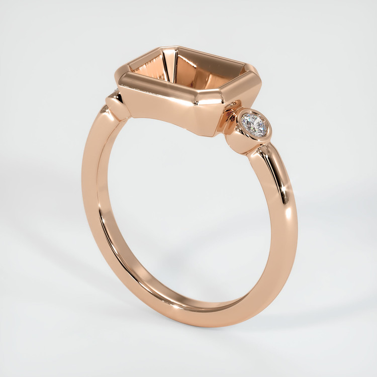 18K Rose Gold Three Stone Ring Setting