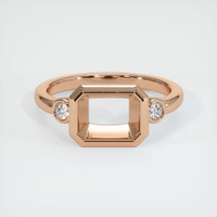 18K Rose Gold Three Stone Ring Setting Image
