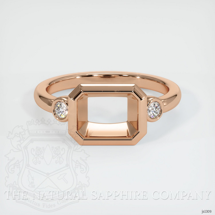 18K Rose Gold Three Stone Ring Setting