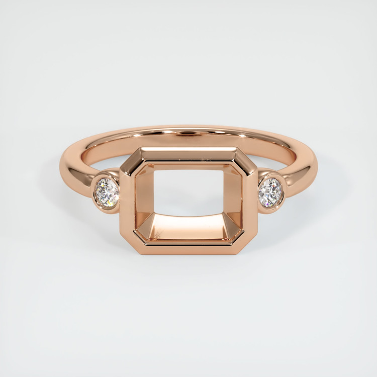 18K Rose Gold Three Stone Ring Setting