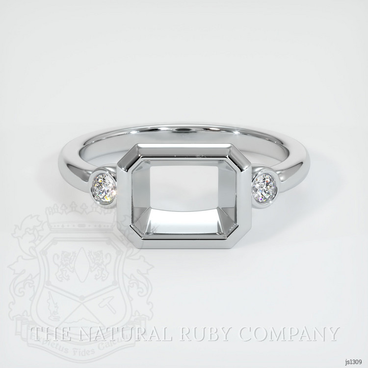 10K White Gold Three Stone Ring Setting